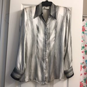 Vintage Silky Textured Button Down Top